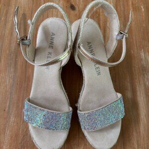 Anne Klein Wella Rhinestone Wedge Sandals